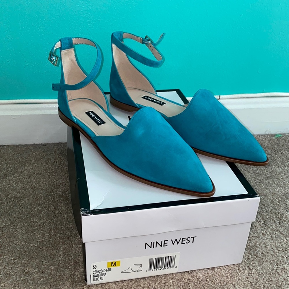 Nine West Blue Suede Flats